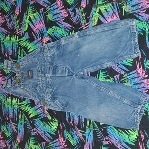 VTG 70s Union Made Osh Kosh B'Gosh Distressed Denim Vestbak Overalls